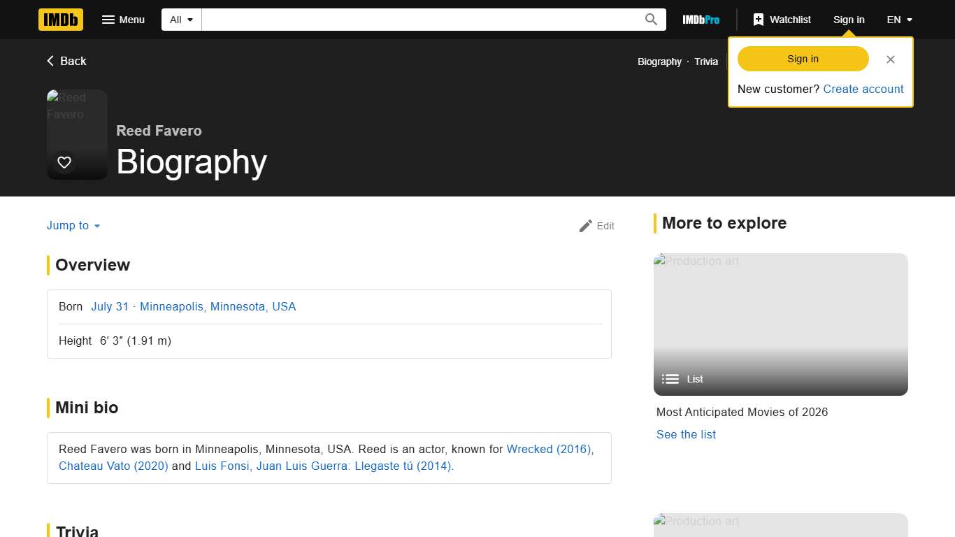 Reed Favero - Biography - IMDb
