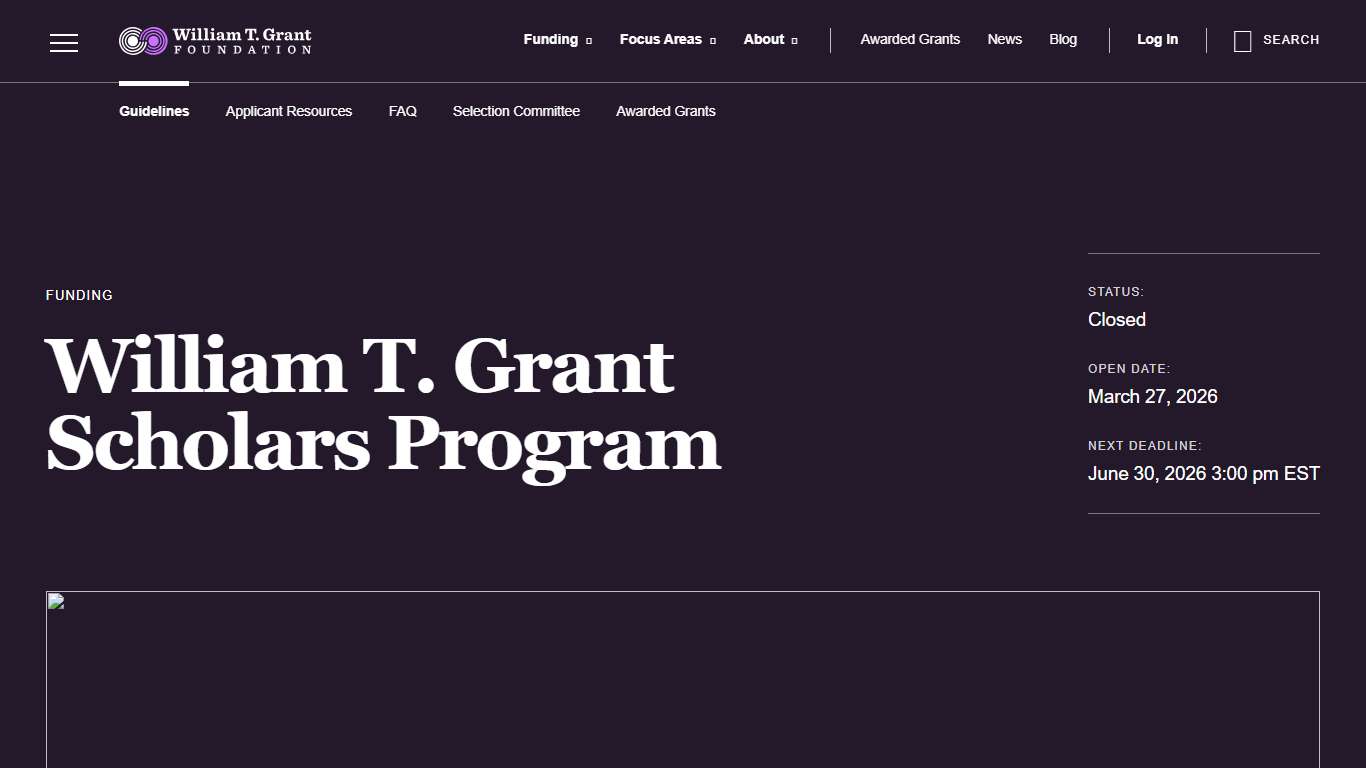William T. Grant Scholars Program - William T. Grant Foundation