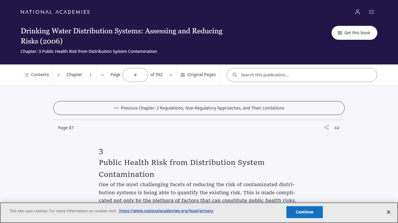3 Public Health Risk from Distribution System Contamination