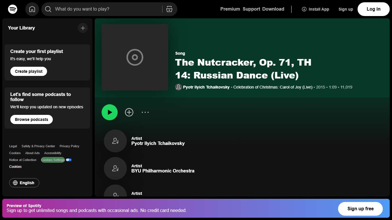 The Nutcracker, Op. 71, TH 14: Russian Dance (Live) - song and lyrics by Pyotr Ilyich Tchaikovsky, BYU Philharmonic Orchestra, Kory Katseanes Spotify